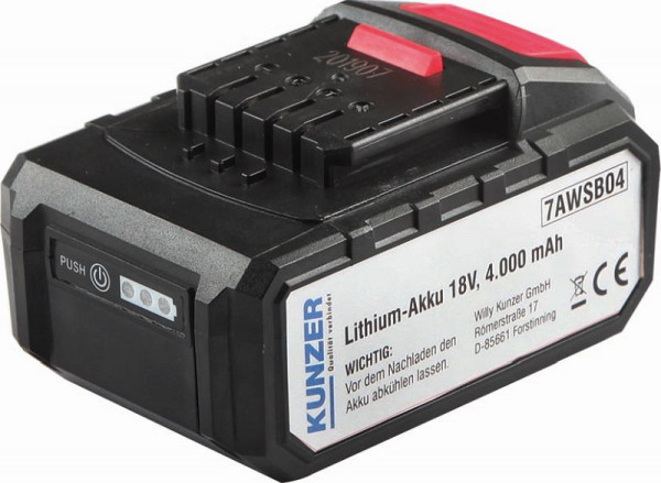 Batería de litio Kunzer 18V para 7ASW125 y 7ASS03, 7AWSB04
