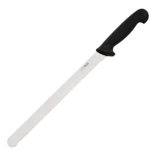 Cuchillo de carne Hygiplas serrado 30cm negro, C580