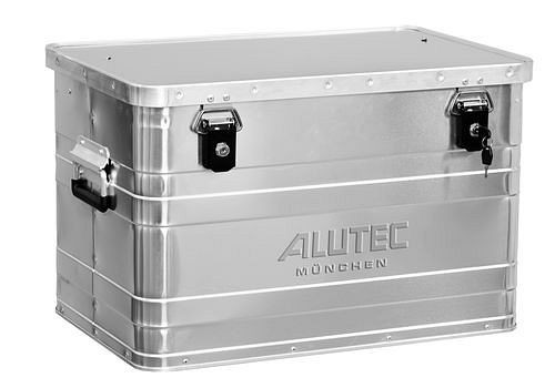 Caja de aluminio DENIOS classic, sin esquinas de apilamiento, volumen de 68 litros, 254-862