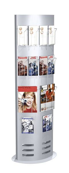 Columna informativa Kerkmann tec-art, ancha, 600 x 320 x 1650 mm, aluminio plateado, 44695714