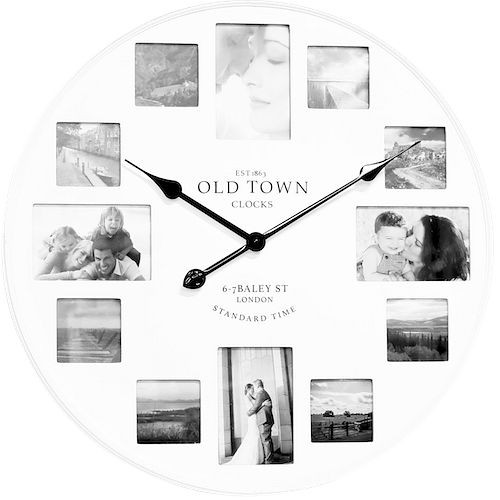 Reloj de pared de cuarzo Technoline &quot;Old Town&quot;, imágenes en lugar de números, material MDF, dimensiones: Ø 60 cm, 774141