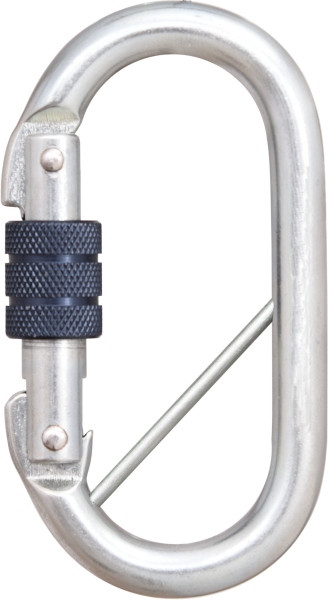 Funcke mosquetón FSK8, mosquetón de rosca de acero con pasador, ancho de apertura: 18 mm, ovalado, 70020123
