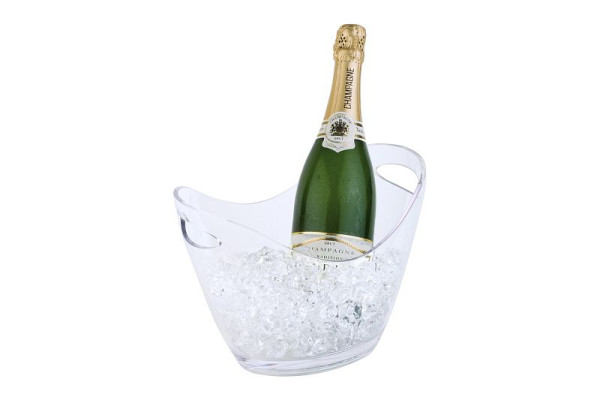 Nevera para vino/champán APS, 27 x 20 cm, altura: 21 cm, MS, transparente, 3 litros, con 2 aberturas laterales, para una botella, 36052