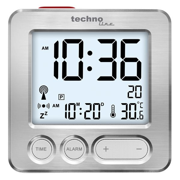 Despertador radiocontrolado Technoline, reloj radiocontrolado DCF-77 con opción de ajuste manual, dimensiones: 66 x 66 x 21 mm, WT 265