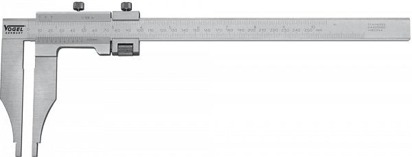 Pinza de taller Vogel Alemania, DIN 862, 300 mm / 12 pulgadas, con ajuste fino, sin puntas de medición, 150 mm, 200533-1
