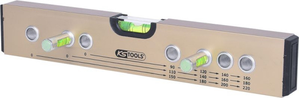 KS Tools Nivel de burbuja de distancia estándar/medidor de conexión de montaje, 300 mm, 204.2000