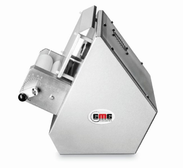 Máquina laminadora de masa GMG Ø 40 cm para pizzas redondas y cuadradas, espesor de masa ajustable, peso de masa variable 80-500 g, TTA-S-40