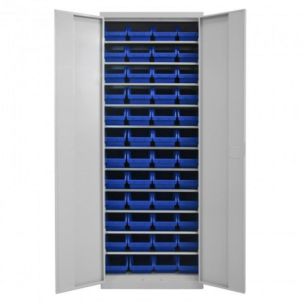 Armario ADB de dos puertas con 48 compartimentos de almacenamiento, dimensiones AnxLxAl: 170x240x126 mm, color: azul, 40825