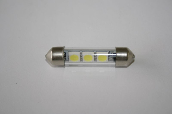 ELMAG Lámpara LED 'Soffitte 39mm', 3x SMD de 3 chips, ángulo de irradiación 150°, color de luz blanco, longitud 39mm (montable entre 36-40mm) Ø 9mm, 9503392