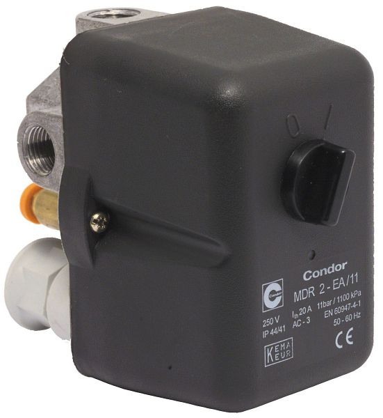 Presostato ELMAG CONDOR, MDR 3 EA/11 bar, 400 voltios (16 - 20 A), incluida válvula limitadora de presión EV3 S, 11918