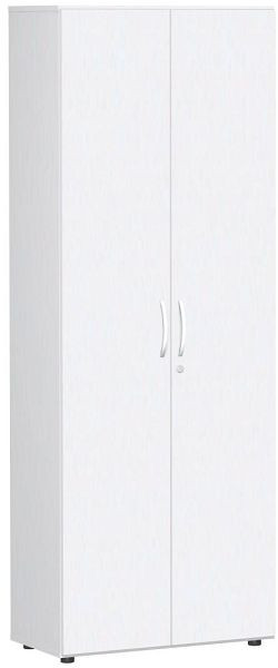 Armario de puerta batiente geramöbel con patas, incluye amortiguador de puerta, con llave, 800x420x2160, blanco/blanco, S-386100-WW