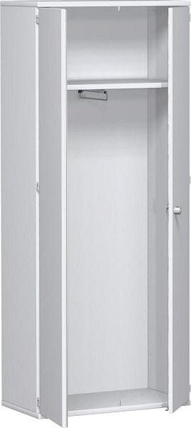 Armario geramöbel con soporte de armario extraíble, 1 balda decorativa, con cerradura, 800x425x1920, blanco/blanco, N-10AG508-WW
