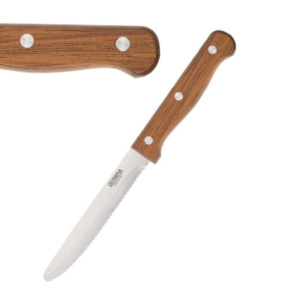 Cuchillo de carne OLYMPIA con madera de punta redonda, PU: 12 piezas, CS717