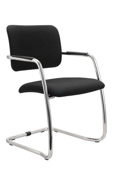 Silla para visitas Hammerbacher, silla voladiza, juego de 2, negro, altura 81 cm, ancho del asiento 45 cm, VSBP2/D