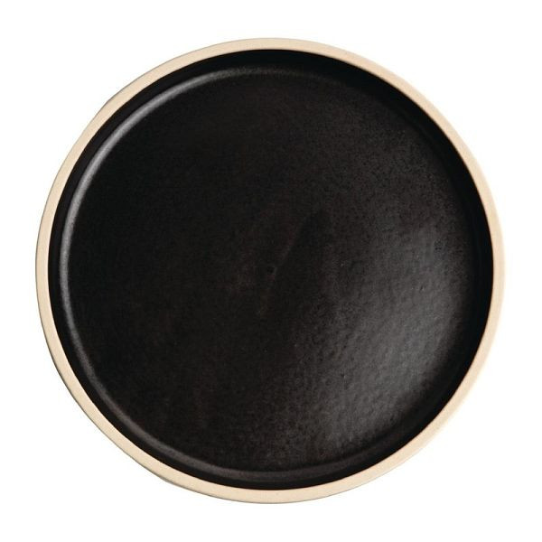 Plato redondo liso de lona OLYMPIA negro 18cm, PU: 6 piezas, FA314