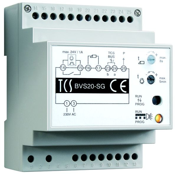 Unidad de alimentación y control TCS para sistemas de audio en 1 línea, carril DIN 4 HP, BVS20-SG