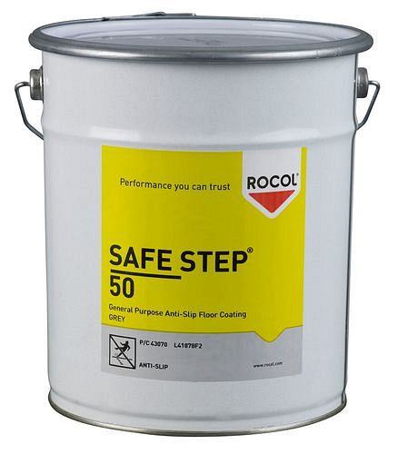 Revestimiento antideslizante DENIOS Safe Step 50, transitable, 5 litros, gris, PU: 5 litros, 241-834