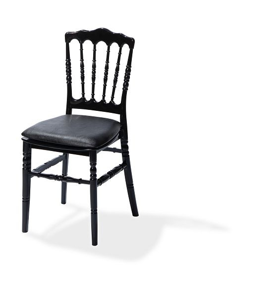 Cojín de asiento VEBA de piel sintética negro para silla Napoleon/Tiffany, 38,5x40x2,5cm (AnxPrxAl), 50400CB