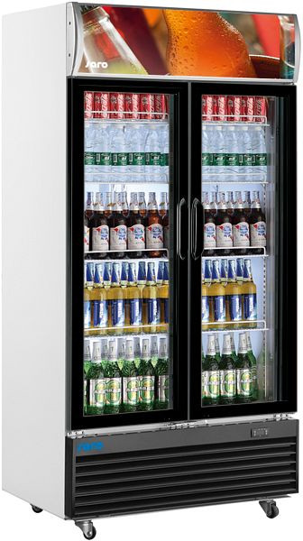 Frigorífico de bebidas Saro con panel publicitario - modelo de 2 puertas GTK 800, 437-1015