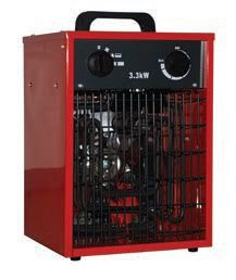 Calefactor/ventilador industrial DeKon, rojo, capacidad de aire: 400 m³/h, IFH01-33H