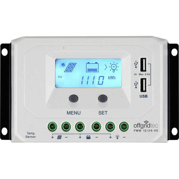 Controlador de carga Offgridtec PWM Pro 12V/24V 45A USB, 1-01-010925