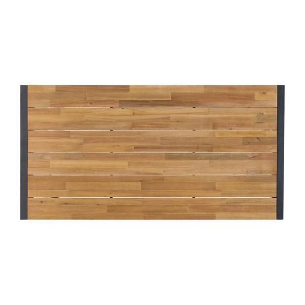 Mesa bolero de estilo industrial rectangular en acero y madera de acacia, DS157