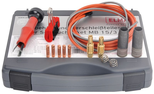 Juego de accesorios y piezas de desgaste ELMAG para paquete de mangueras MB 15/3m/0,8 mm para las series EUROMIG 160/200 y EUROMIG plus 161/201/211-, 00088