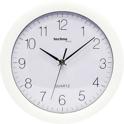 Reloj de pared de cuarzo Technoline blanco, dígitos: negrita, plástico, dimensiones: Ø 30 cm, WT 7000 blanco