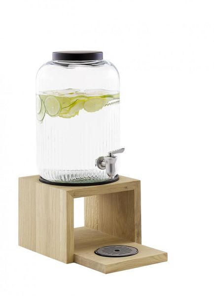 Dispensador de bebidas APS -VALO- 21 x 21 cm, altura: 46,5 cm, recipiente de cristal, 7 litros, 14015