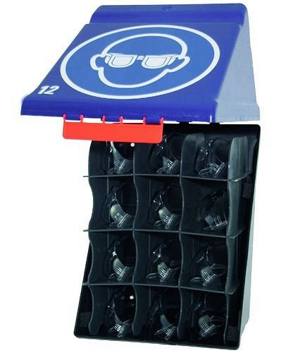 DENIOS maxi caja para guardar 12 gafas, azul, 123-605