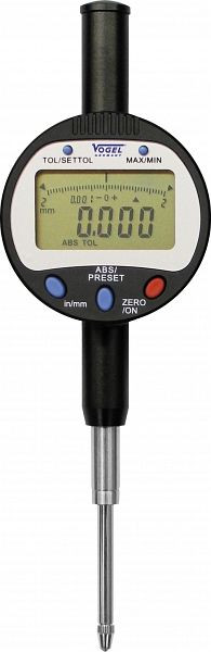 Reloj comparador digital Vogel Germany, con salida de datos USB, 0 - 25,4 mm / 0 - 1,0 pulgadas, 0,01 mm / 0,0005 pulgadas, 242163