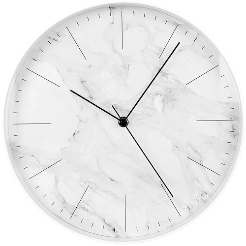Reloj de pared de cuarzo Technoline, plástico, plástico, vidrio, dimensiones: Ø 32 cm, 635205 blanco
