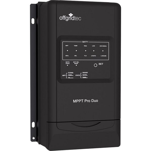 Controlador de carga Offgridtec MPPT Pro Duo 30A 12V 24V para dos circuitos de batería, 1-01-011200