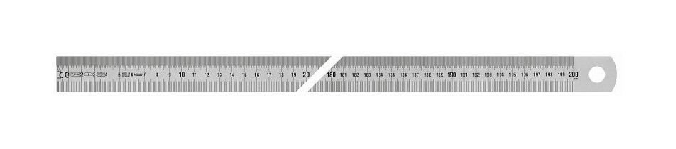 Regla de acero Vogel Germany, de doble cara, 2000 x 30 x 1,0 mm, lectura de izquierda a derecha, 1018020200D