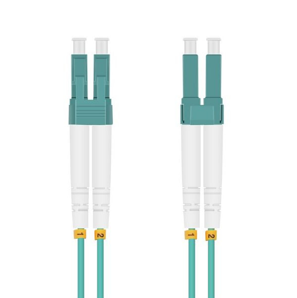 Cable patch de fibra óptica Helos LC/LC Duplex50/125µm OM3 agua 5.0m, 115720