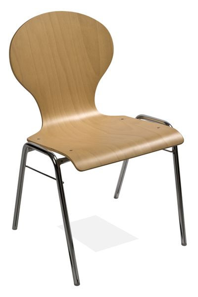 Silla apilable con asiento Kaiser KS23-N2, forma: N2, estructura: tubo redondo, PU: 6 piezas, KS23-N2