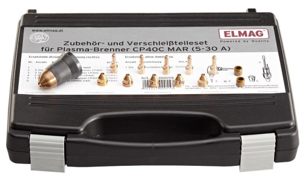 ELMAG Juego de accesorios y piezas de desgaste para antorcha de plasma CP40 MAR (5-30 amperios) para Power Plasma 3035/M-, 00055