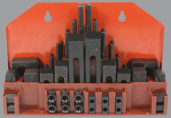 Gama de herramientas de sujeción ELMAG De Luxe, 58 piezas, M10, ranuras en T de 12 mm, 88085