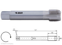 Machos de roscar para máquina BAER HSSE - Forma B - G 2'' x 11 - DIN 5156, 130401014