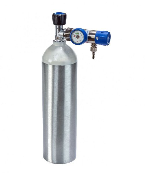 Juego de oxígeno completo MBS Medizintechnik - reductor de presión y botella de 2 litros - botella de aluminio, O2-option20alu