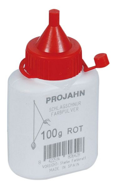Projahn polvo de color botella 100g rojo para rodillo de línea de tiza, 2393-2