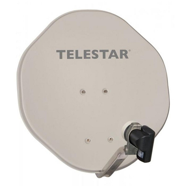 TELESTAR ALURAPID Antena parabólica de aluminio de 45 cm con SKYSINGLE HC LNB beige, 5102501-AB