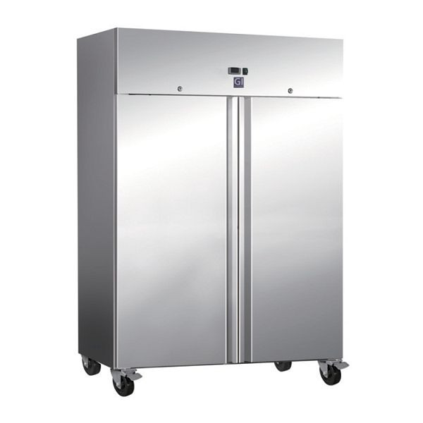 Refrigerador Gastro-Inox de acero inoxidable de 1200 litros de refrigeración estática con ventilador, capacidad neta 1173 litros, 201.004