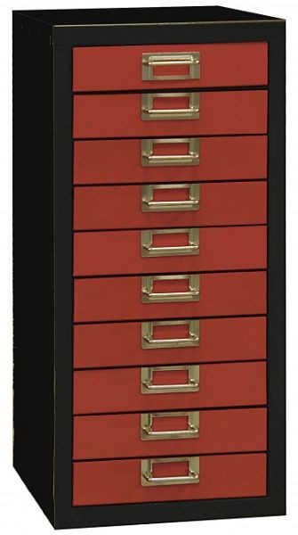 Caja de cajones ADB 10, dimensiones totales (L x P x H): 27 x 34,2 x 50 cm, color de la carrocería: gris antracita (RAL 7016), color del cajón: rojo fuego (RAL 3000), 40310