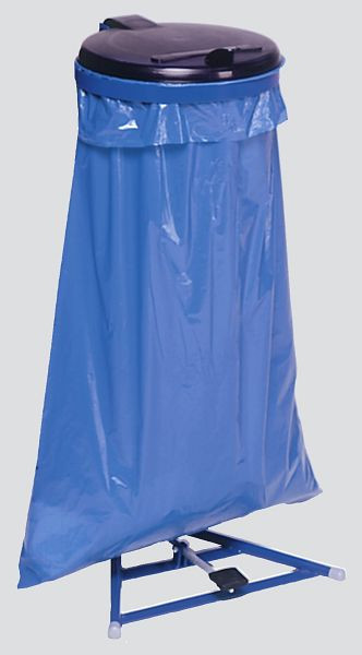 Soporte para bolsa de basura VAR con pedal, tapa de plástico negro, azul genciana, 10205