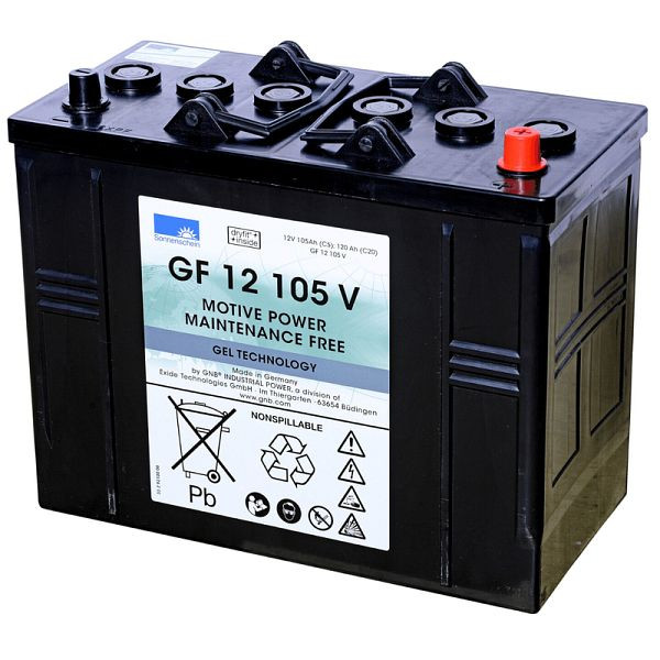 Batería EXIDE GF 12105 V, tracción dryfit, absolutamente libre de mantenimiento, 130100011