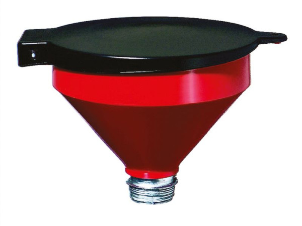 Embudo cilíndrico con tapa abatible, AG R2", Ø 250 mm, para eliminación de aceites usados o productos químicos, 100157