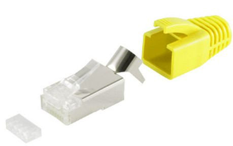Juego de conectores Helos RJ45, amarillo, UE: 10 piezas, 72067-10Y