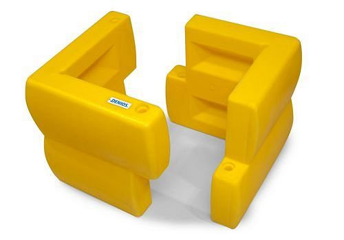 Perfil de protección de pilares DENIOS de PE, amarillo, set = 2 piezas