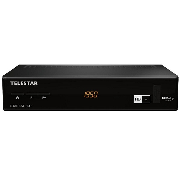 TELESTAR STARSAT HD + que incluye receptor HD + de 6 meses, receptor satelital HDTV de aire libre, reproductor multimedia USB, fuente de alimentación de ahorro de energía, Dolby Digital Plus, 5310464